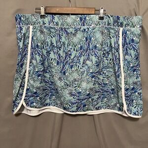 Reel Legends Skort Athletic Golf Activewear Keep-It-Cool Blue Green Plus Size 3X